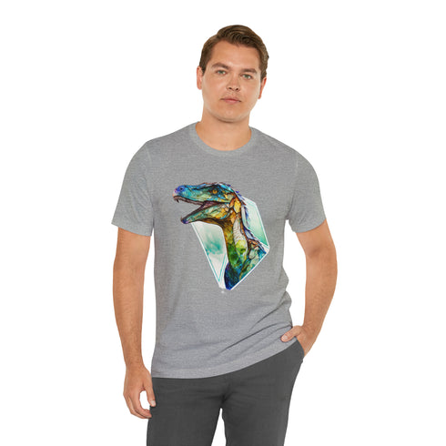 Stained Glass Velociraptor - Short Sleeve Tee